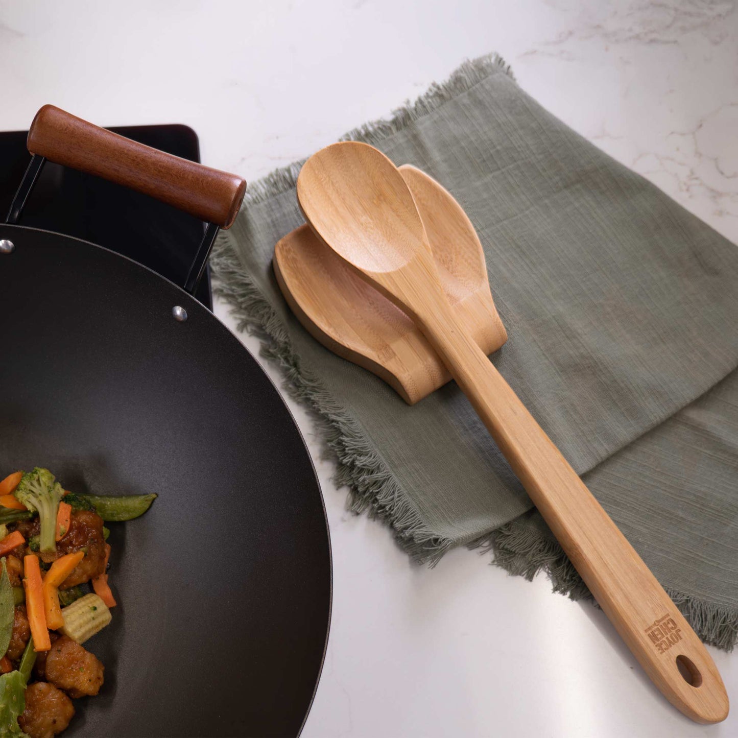 Burnished Bamboo Mixing Spoon, 15-Inch