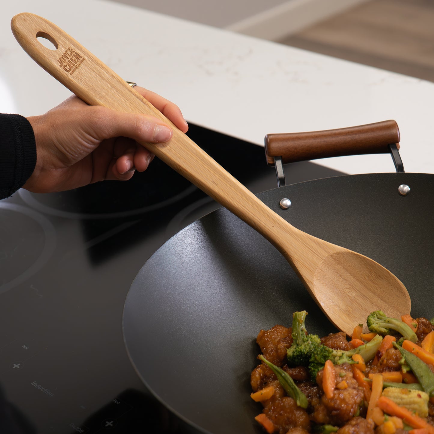 Burnished Bamboo Mixing Spoon, 15-Inch