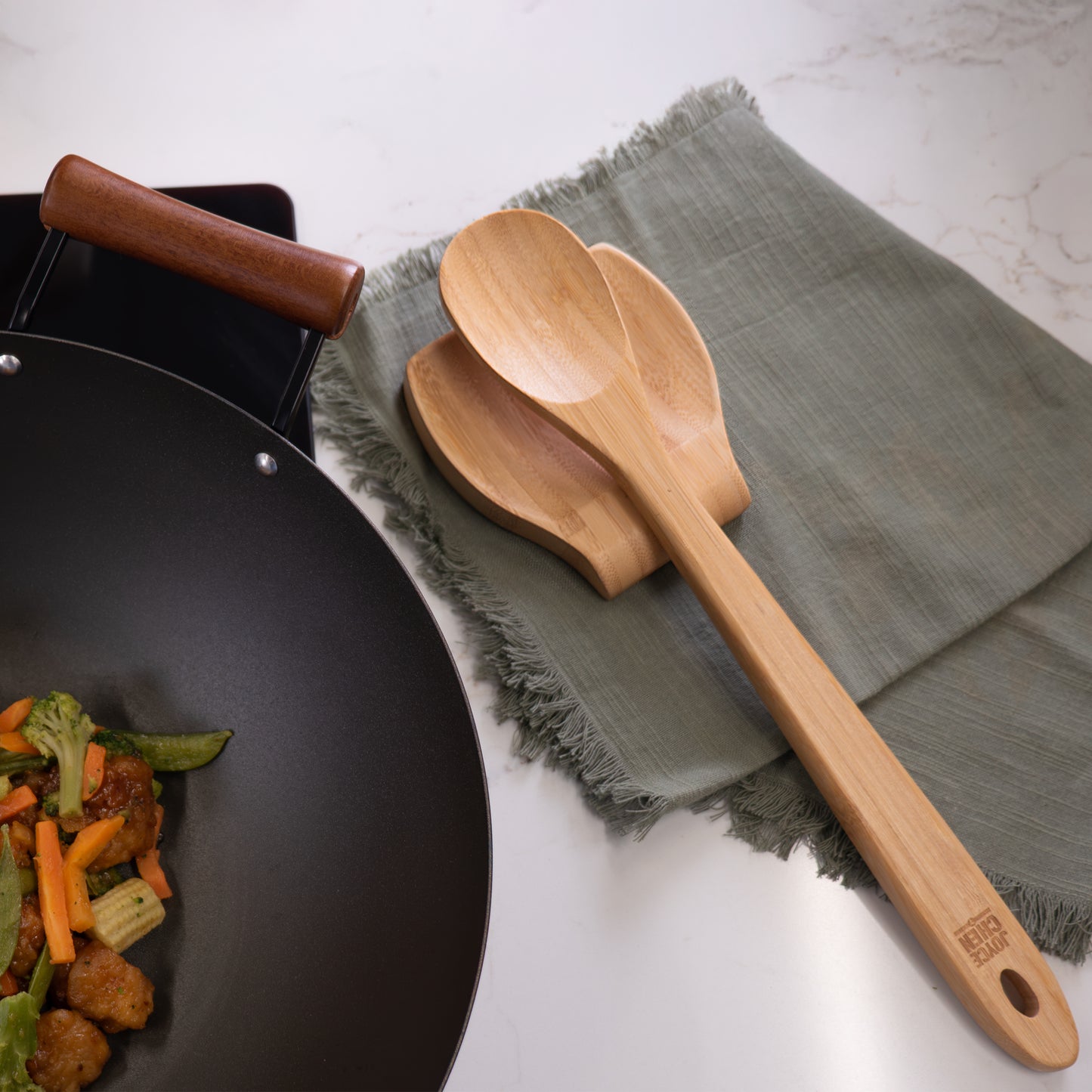 Burnished Bamboo Mixing Spoon, 15-Inch