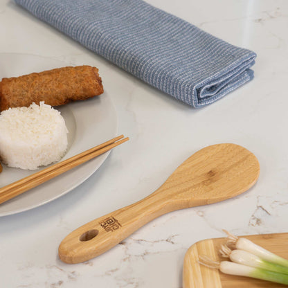 Burnished Bamboo Rice Paddle, 9-Inch