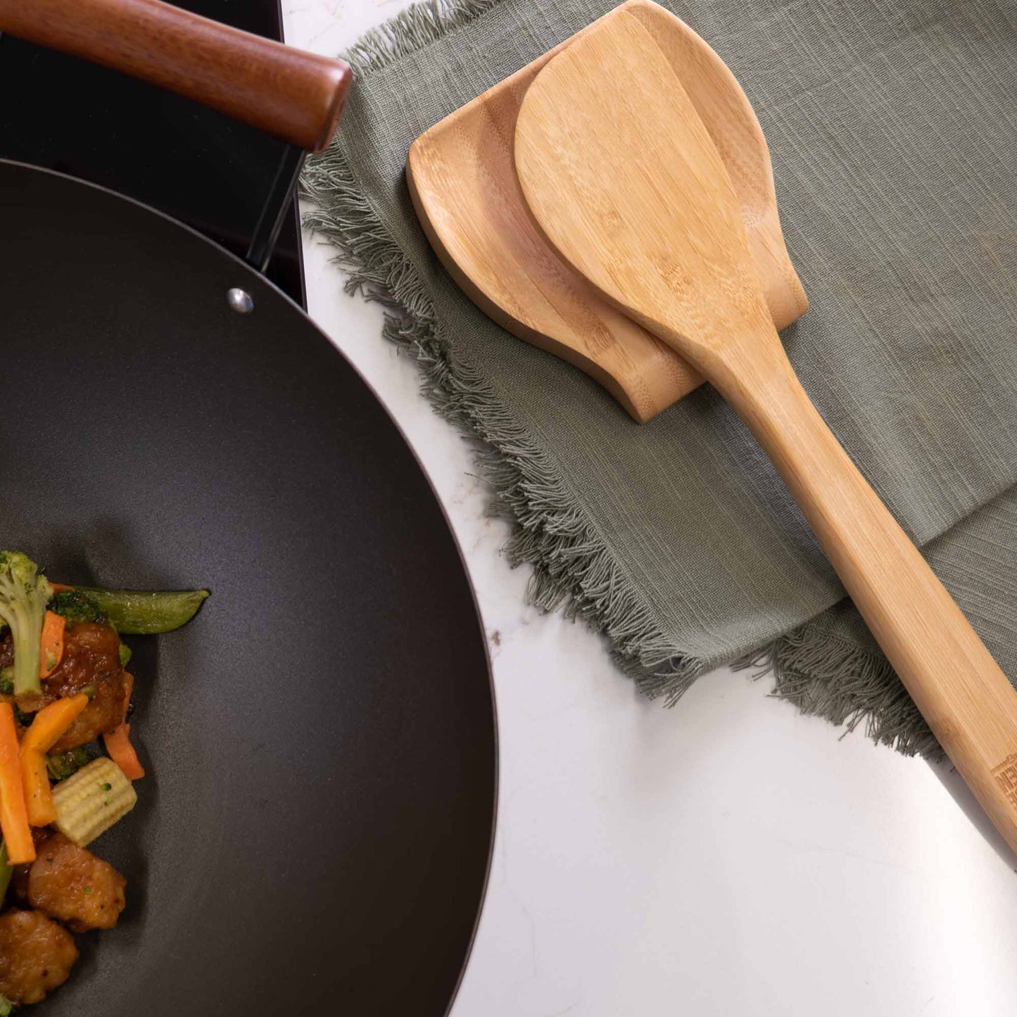 Burnished Bamboo Wok Spatula, 13-Inch