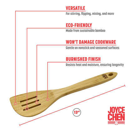 Burnished Bamboo Slotted Spatula, 13-Inch