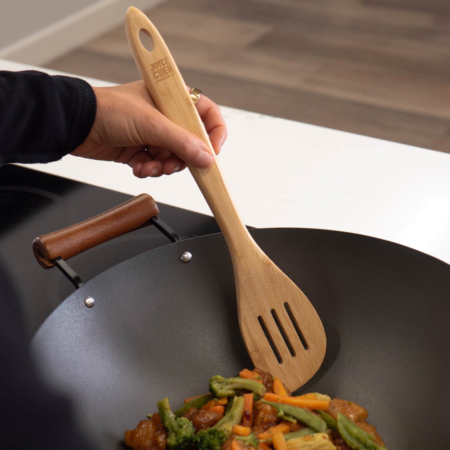 Burnished Bamboo Slotted Spatula, 13-Inch