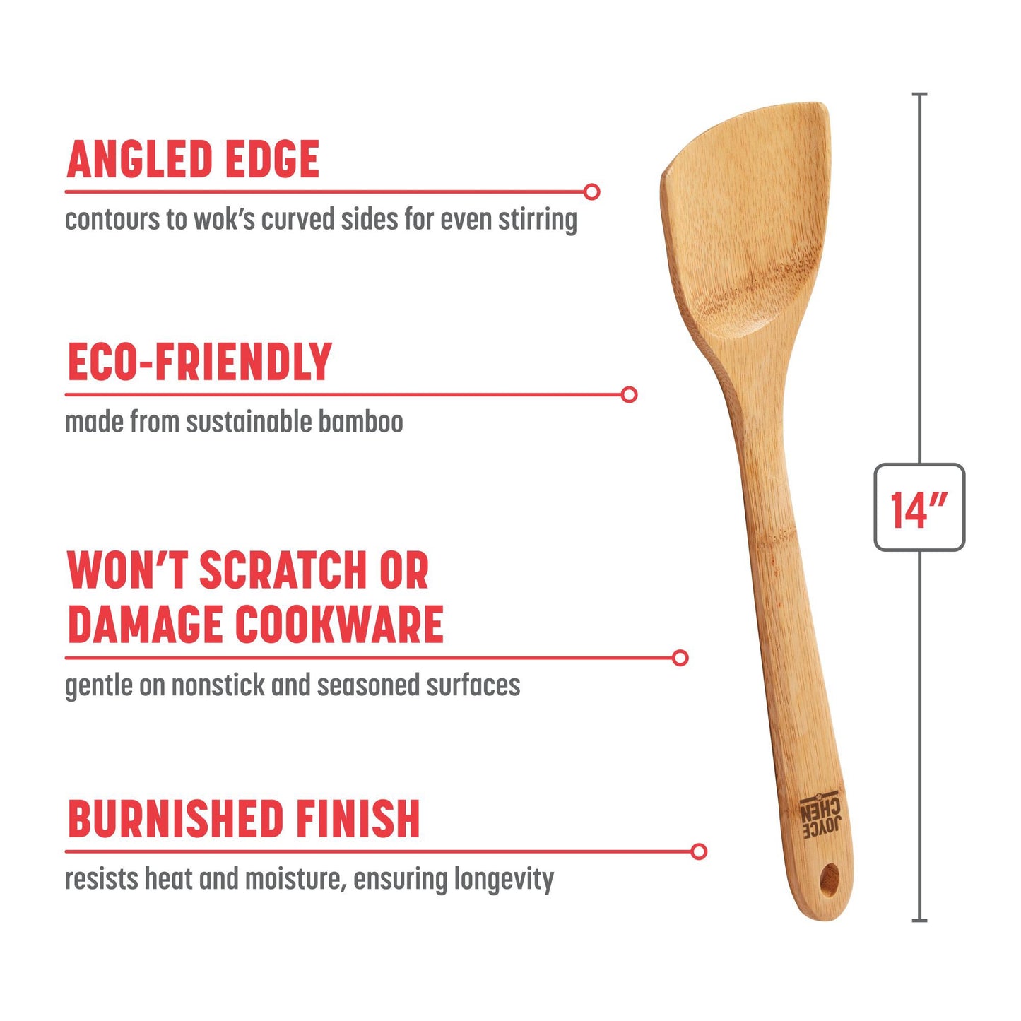 Burnished Bamboo Stir Fry Spatula, 14-Inch