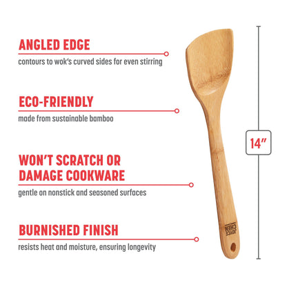 Burnished Bamboo Stir Fry Spatula, 14-Inch