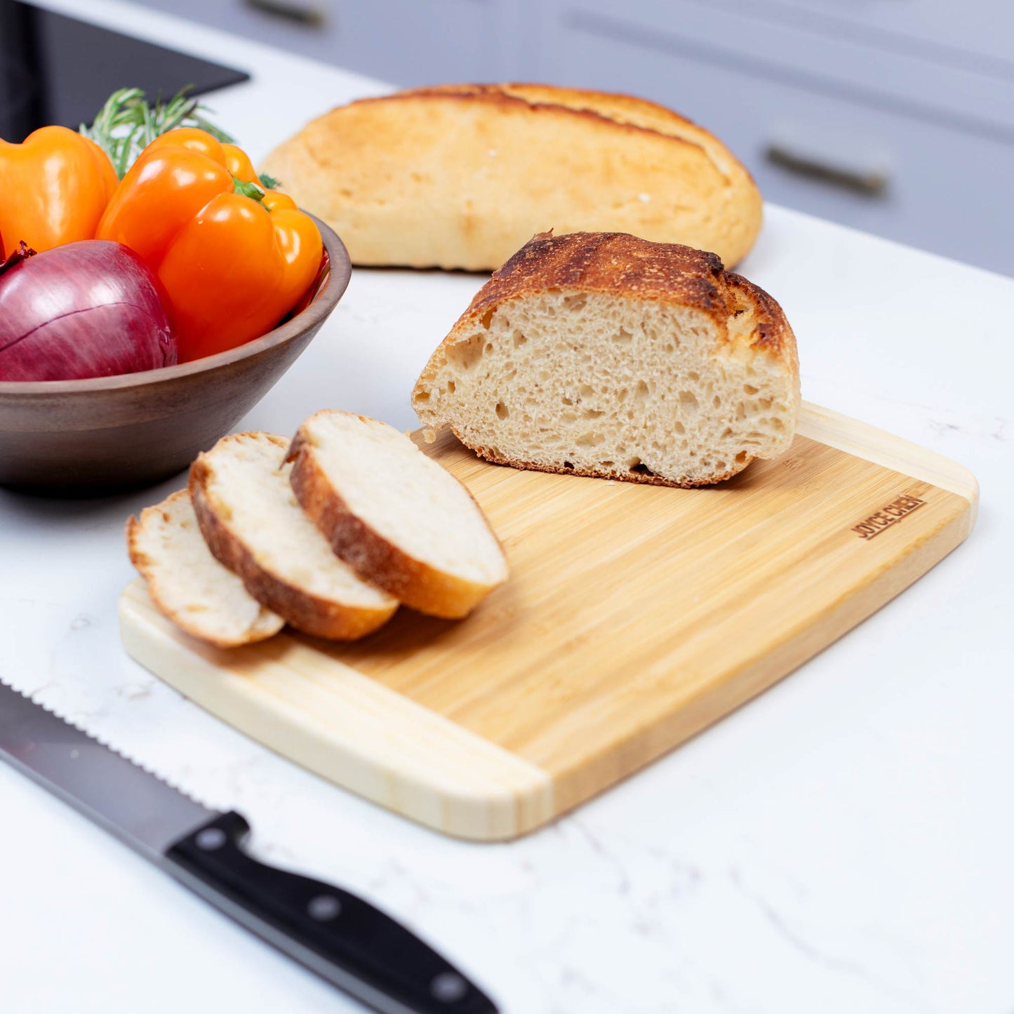 Large Burnished Bamboo Cutting Board, 10x15-Inch