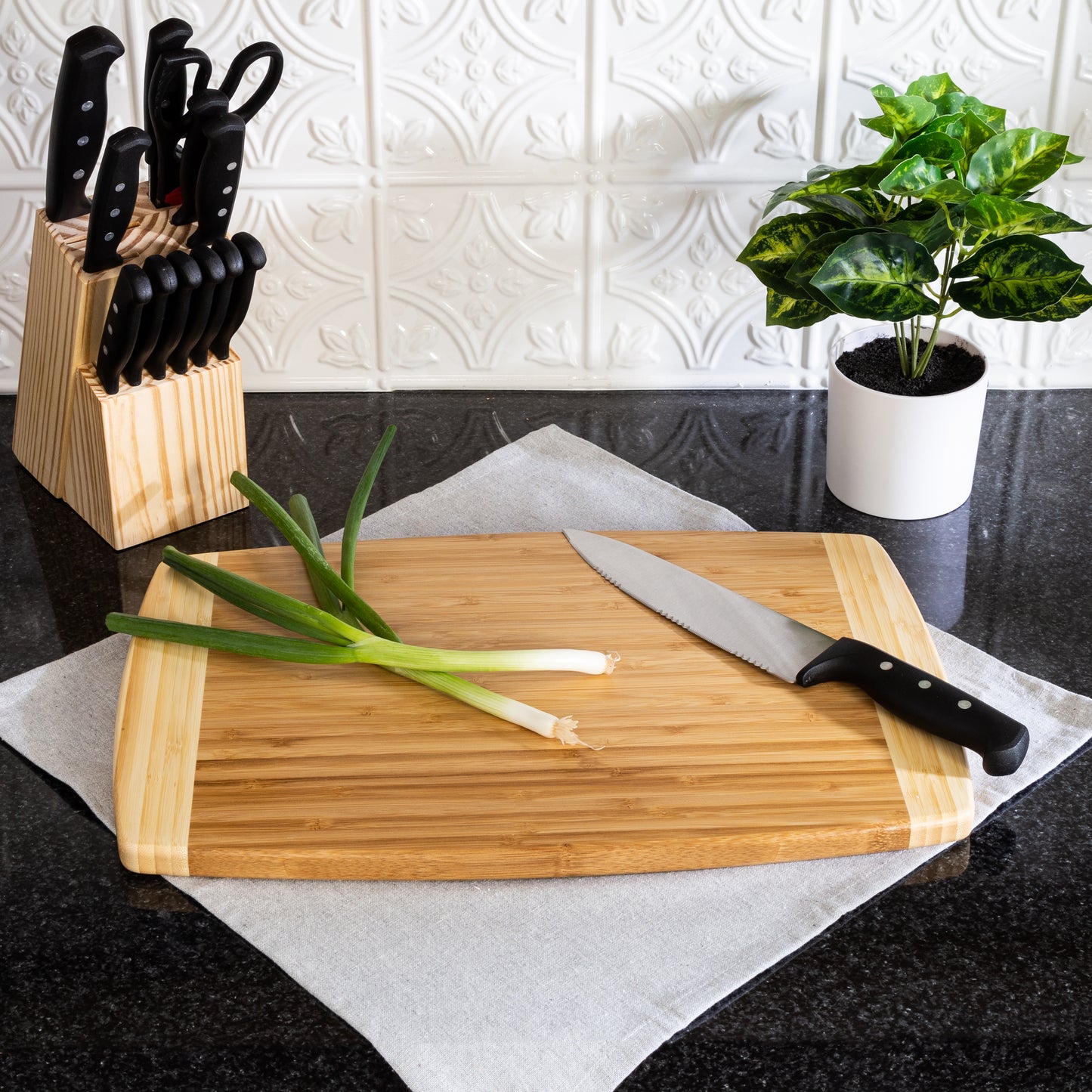 Extra Large Burnished Bamboo Cutting Board, 12x18-Inch