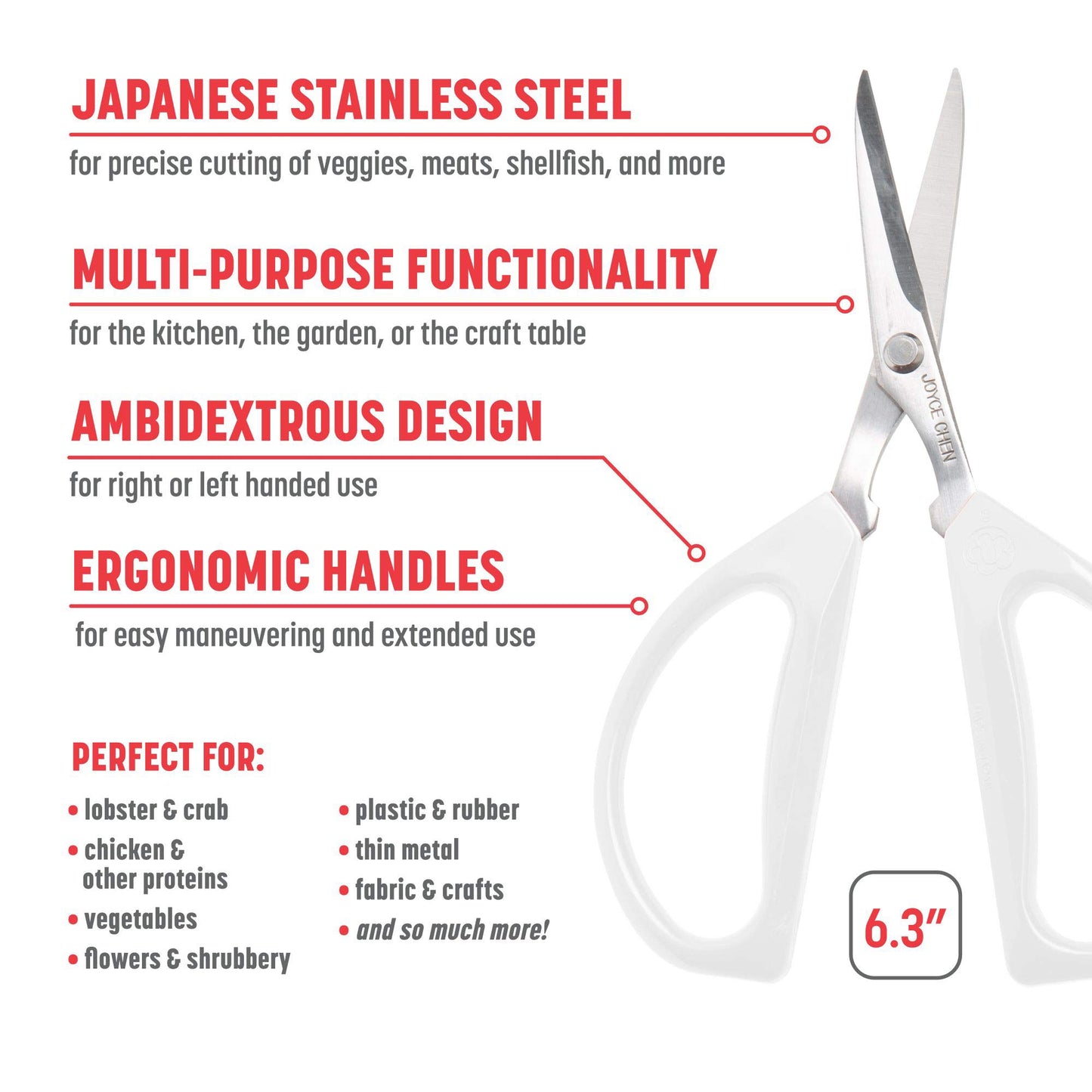 Original Unlimited Kitchen Scissors with White Handles