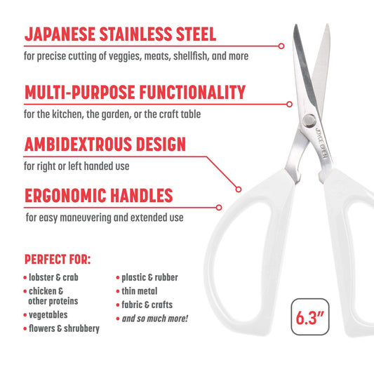 Original Unlimited Kitchen Scissors with White Handles