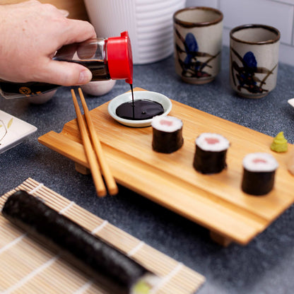 Burnished Bamboo Sushi Board Set