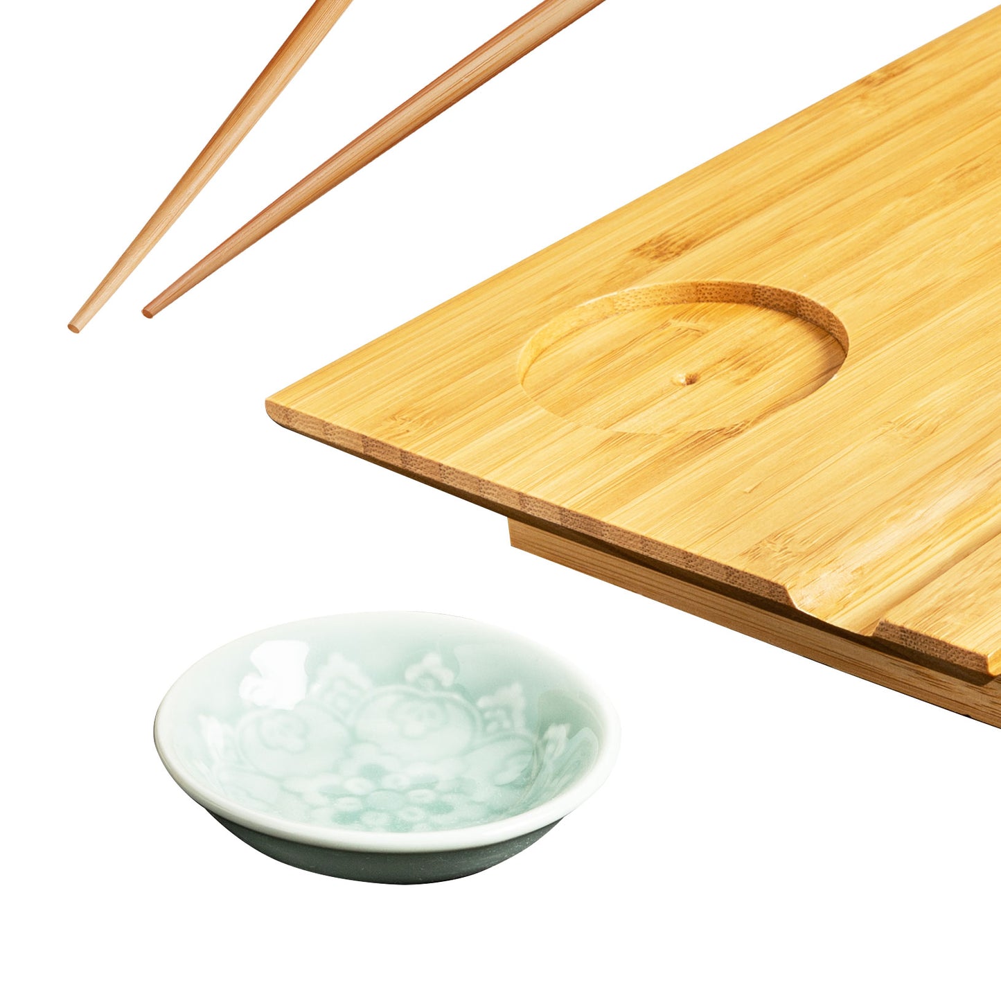Burnished Bamboo Sushi Board Set