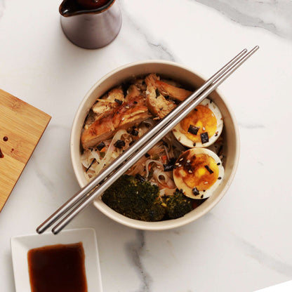 Reusable Stainless Steel Metal Chopsticks Set, 5 Pair Set