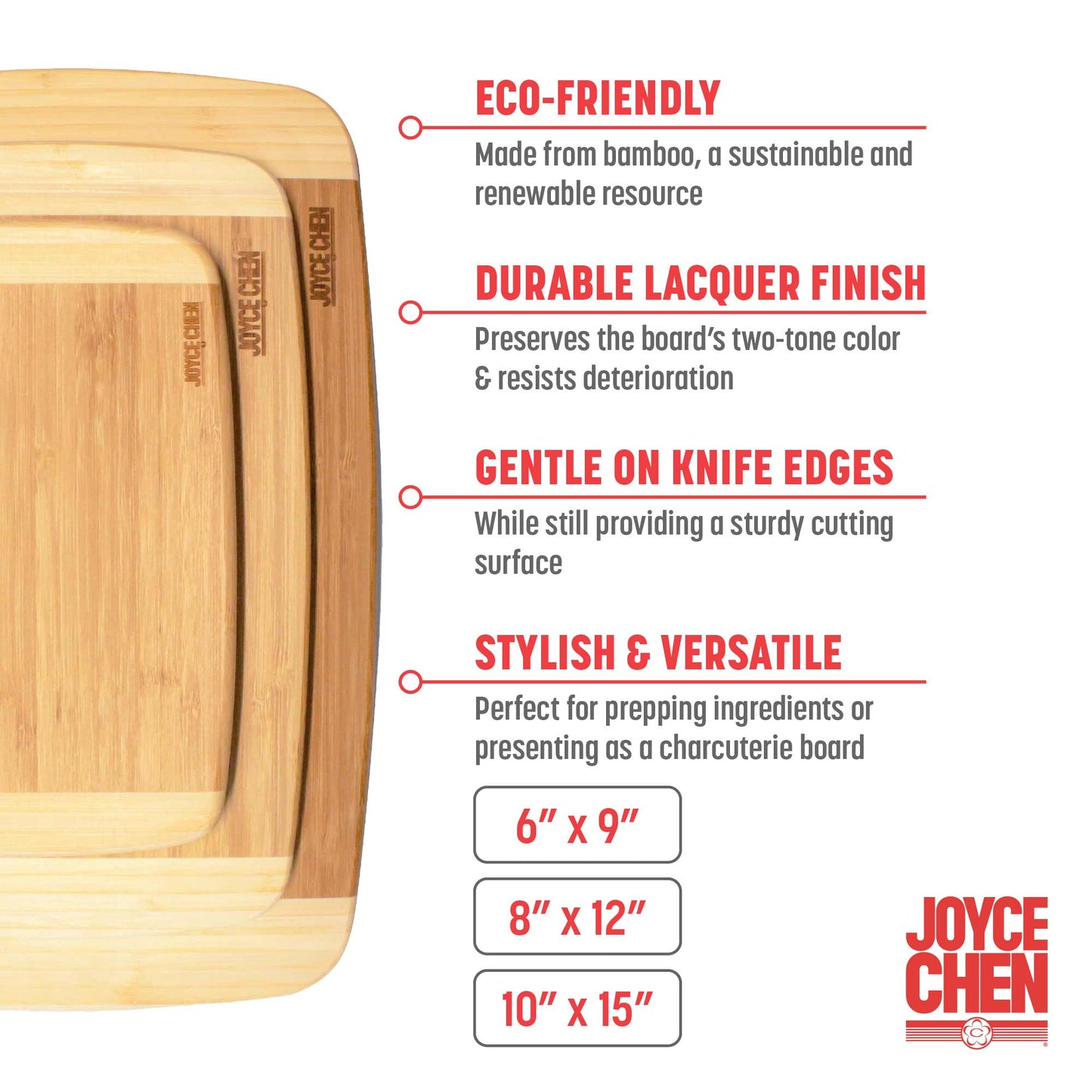 Burnished Bamboo Cutting Board Set, 3 pack