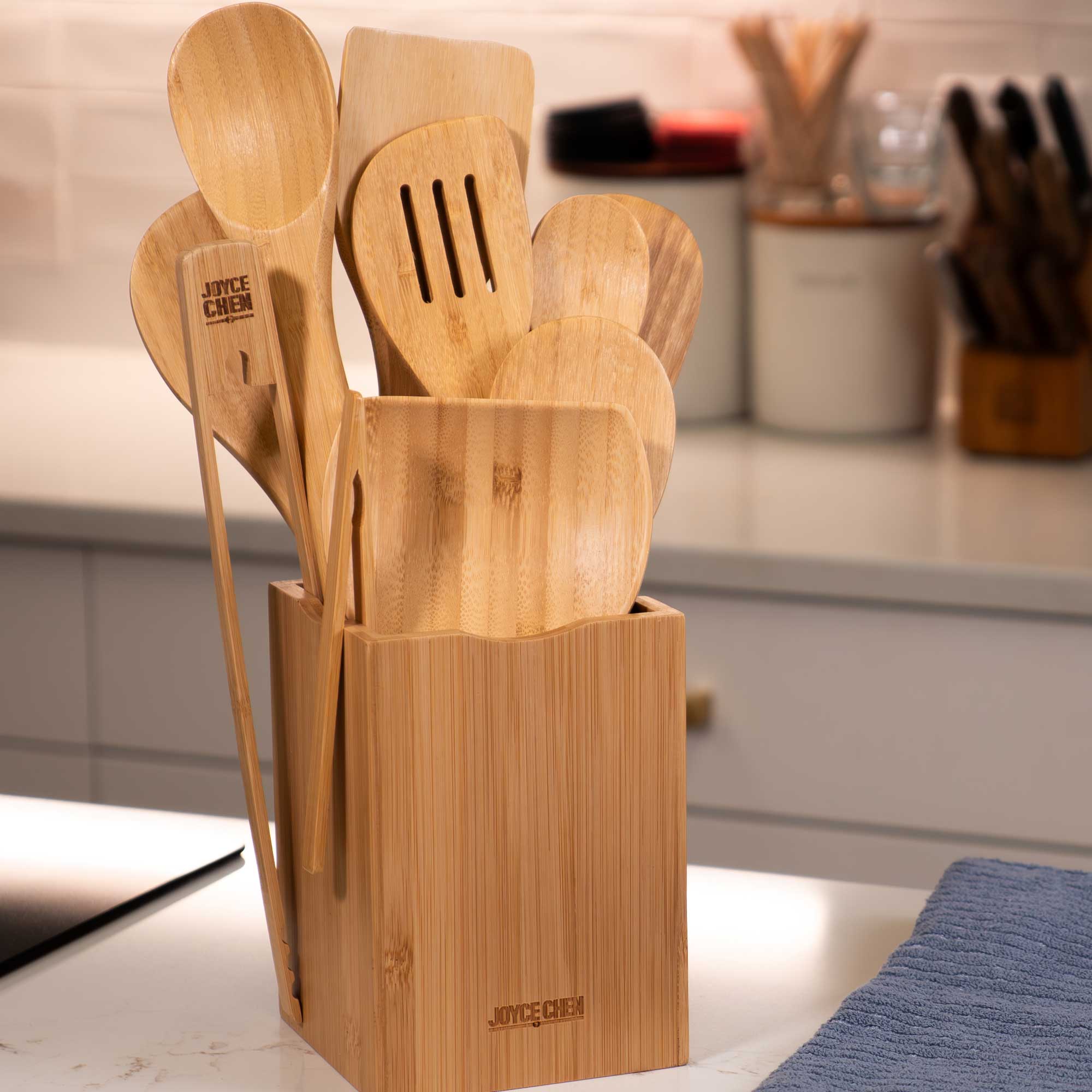 11 Piece Burnished Bamboo Utensil Set – thekitchen-supply