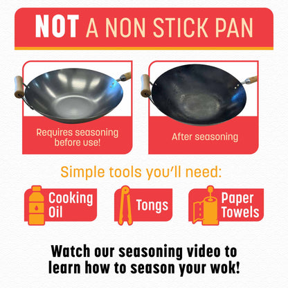Classic Series 9.5-Inch Carbon Steel Preseasoned Stir Fry Pan