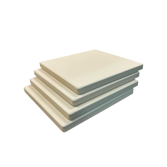 Old Stone Cordierite Square Pizza Stone 4 Piece Set, 7.5x7.5-Inch, Beige