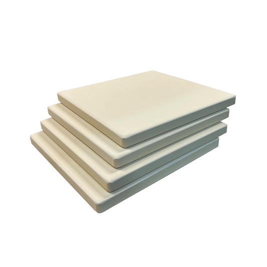 Cordierite Square Pizza Stone 4 Piece Set, 7.5x7.5-Inch, Beige