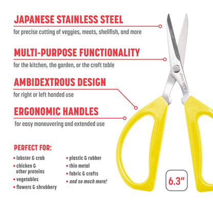 2 Pack - Original Unlimited Kitchen Scissors with Yellow Handles
