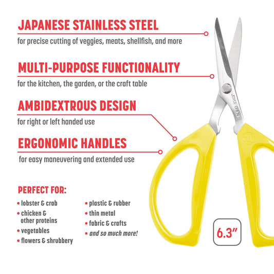 2 Pack - Original Unlimited Kitchen Scissors with Yellow Handles
