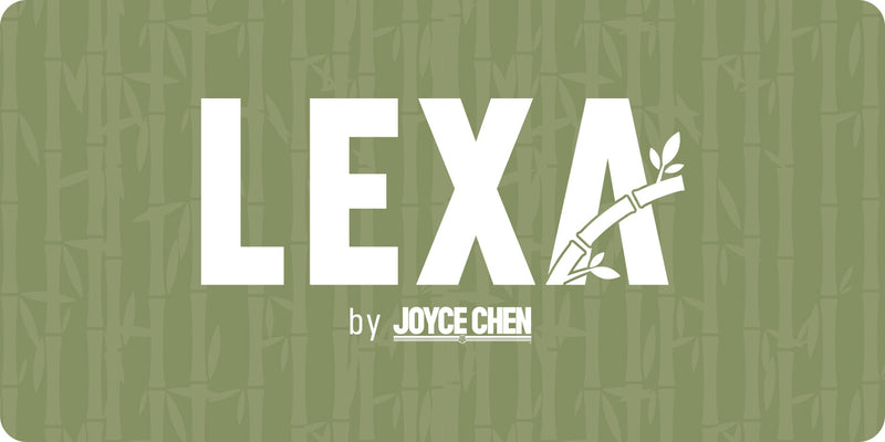 Green gift card with 'LEXA by Joyce Chen' text and logo on a green background