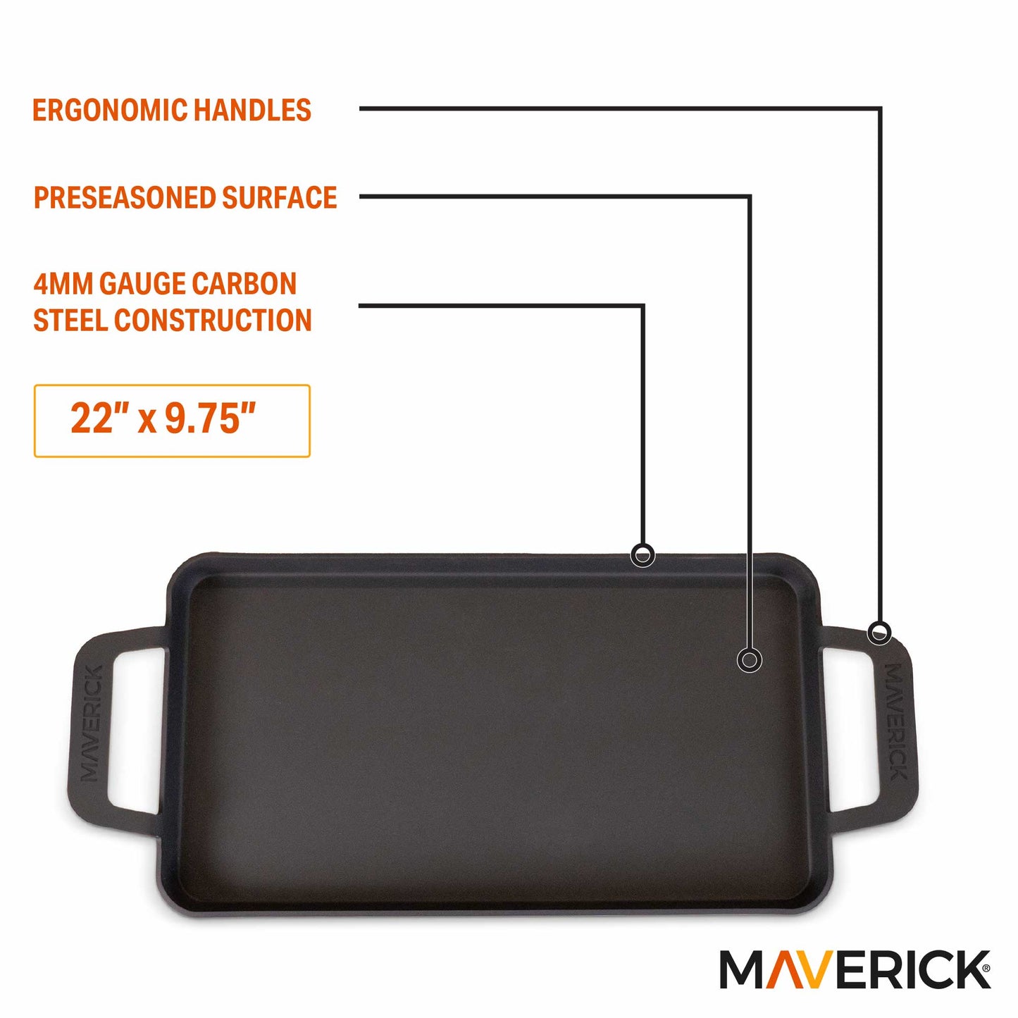 22-Inch Preseasoned Carbon Steel Griddle