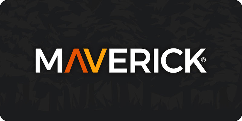 Maverick logo on a dark textured background