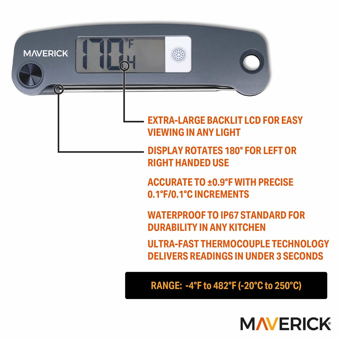 Extra Large LCD Thermocouple Thermometer