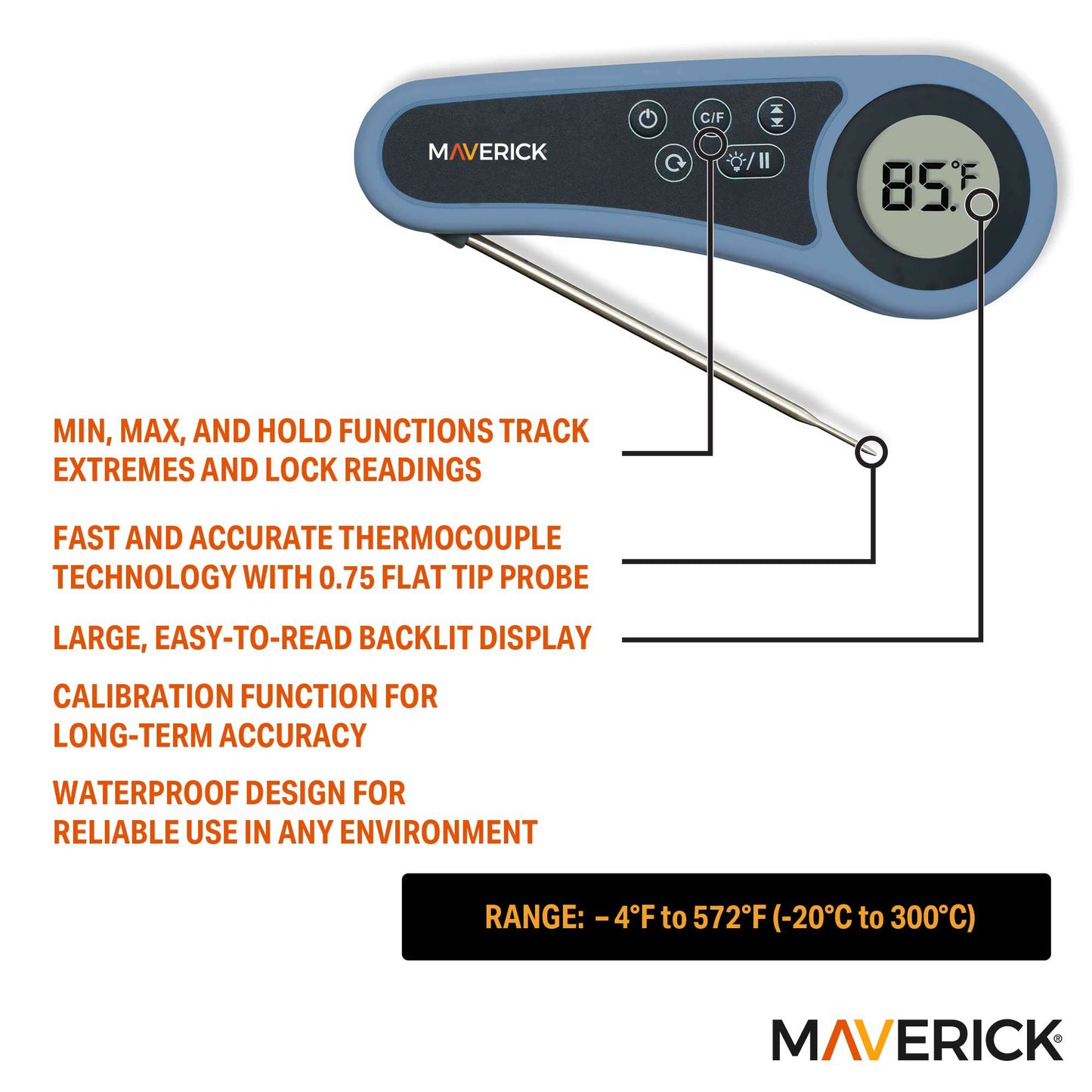 Rain Drop Waterproof Thermocouple Thermometer