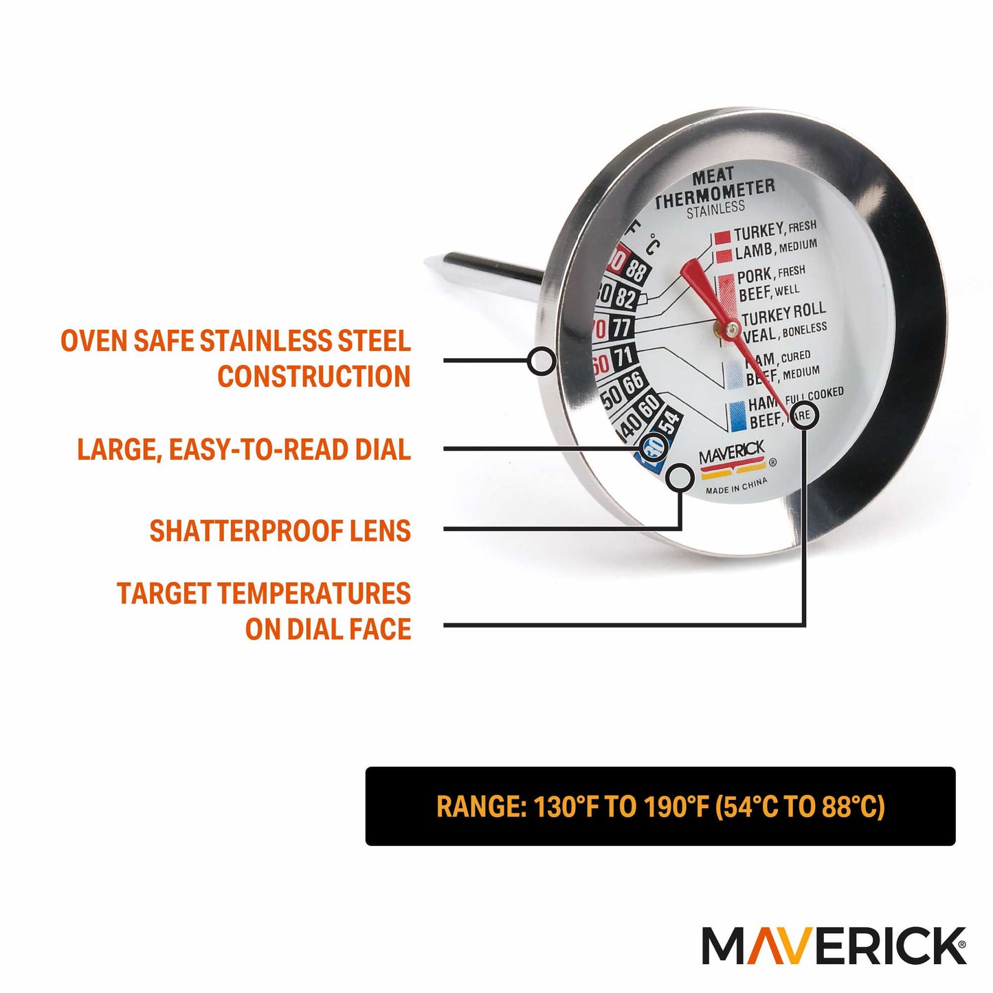 Large Dial Meat Thermometer