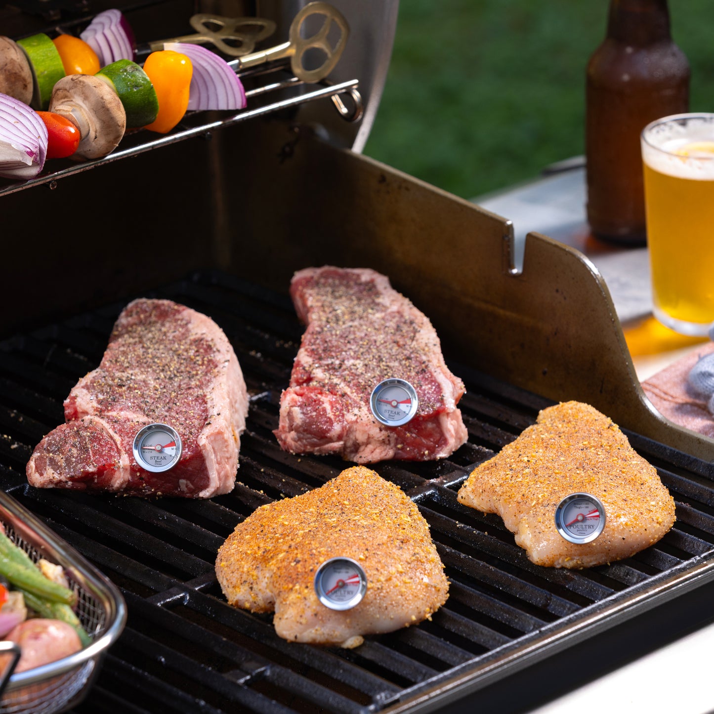 Mini Steak & Chicken Thermometer Set, 4 Piece