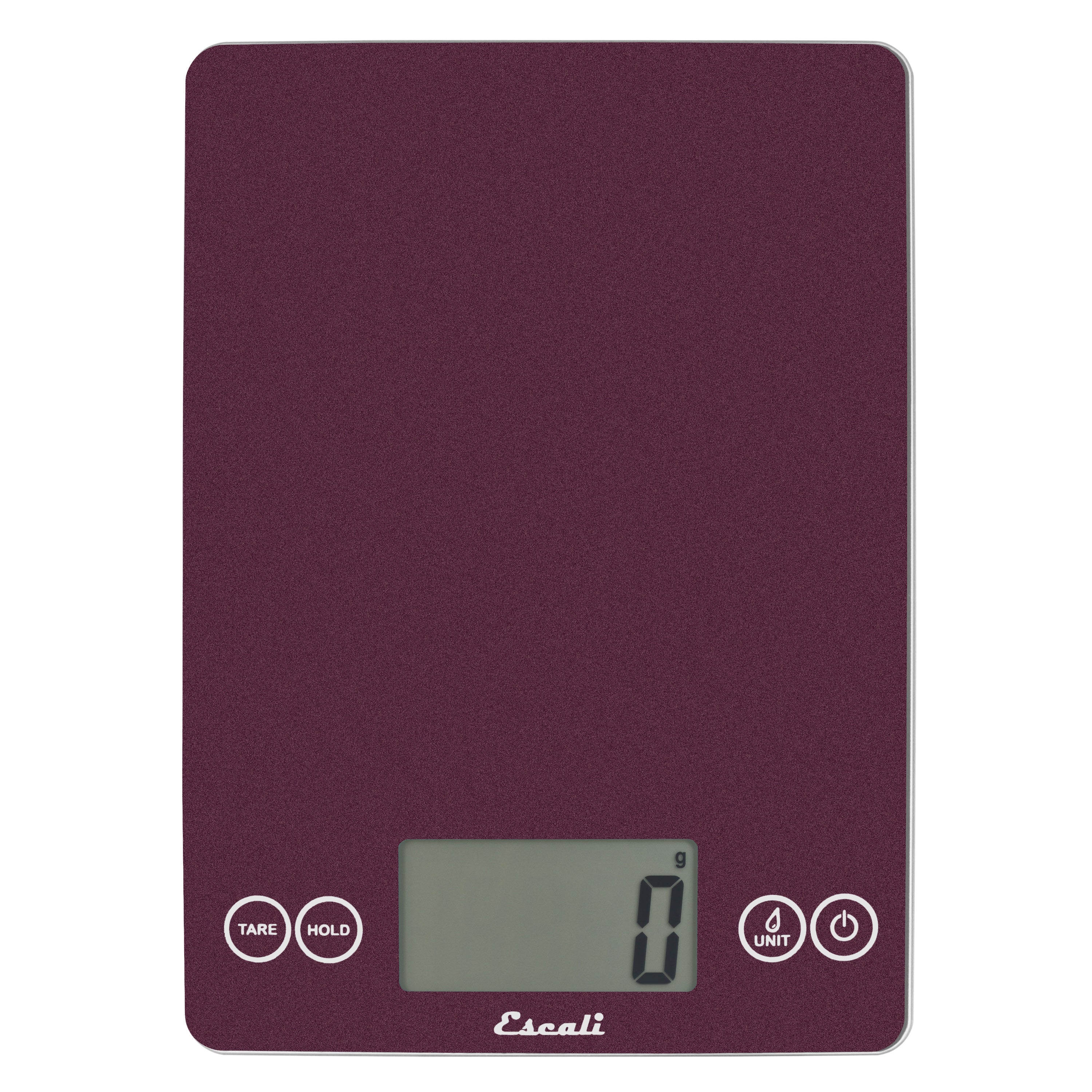 A photo of a purple night color ARTI Digital Kitchen Scale on a white background.