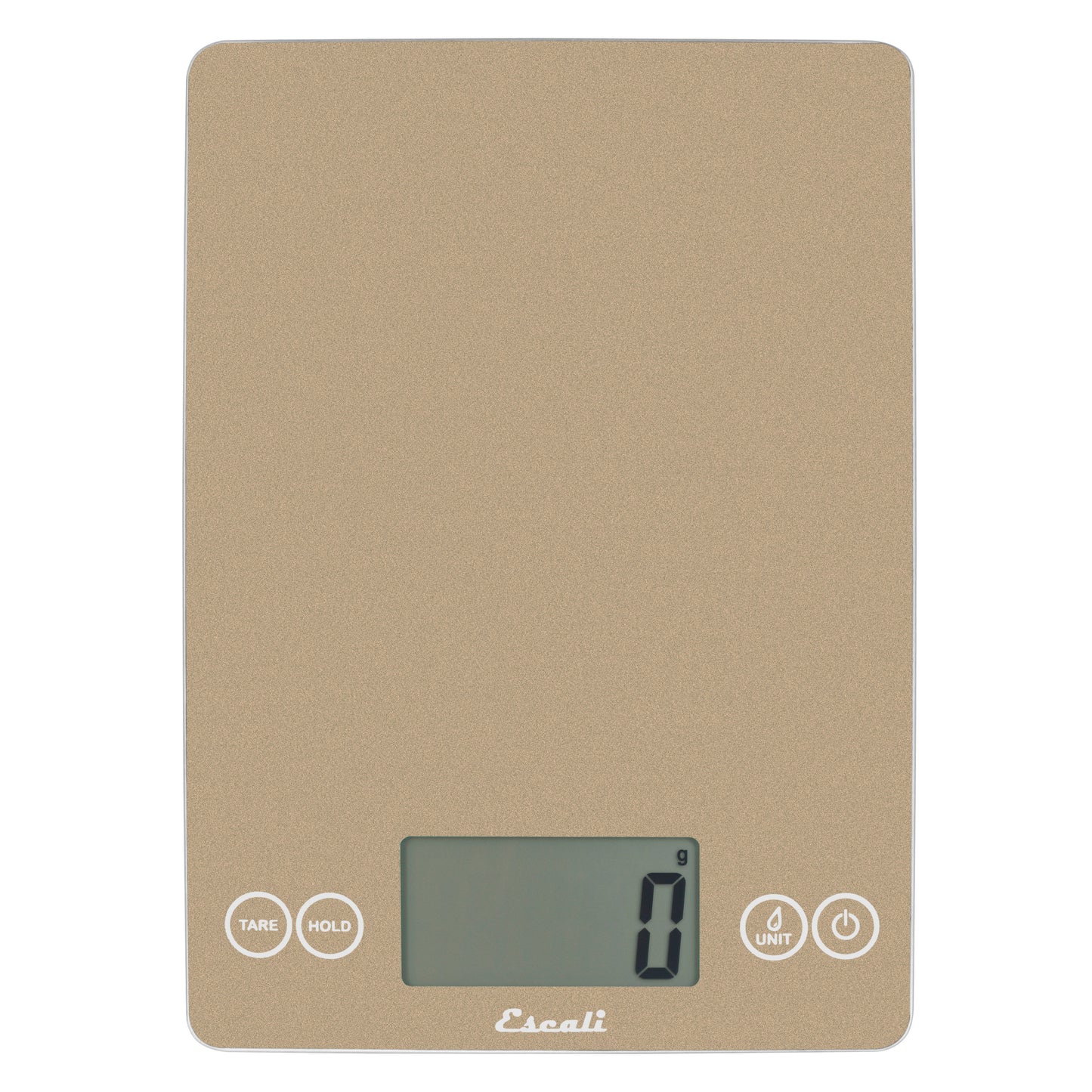 A photo of a sand dune color ARTI Digital Kitchen Scale on a white background.