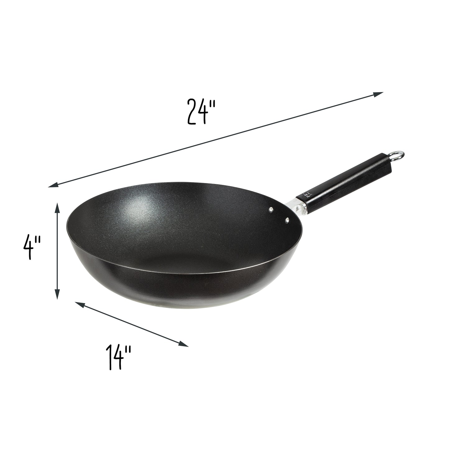 Professional Series 12-Inch Carbon Steel Excalibur Nonstick Stir Fry Pan with Phenolic Handle