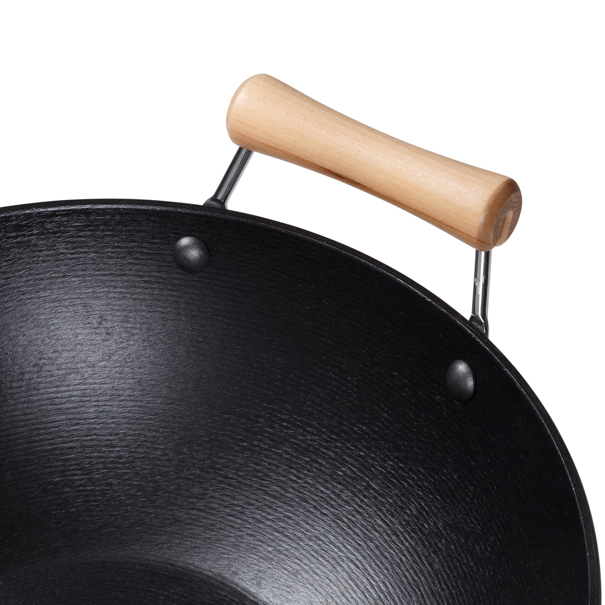 Backcountry Iron 14 inch Cast Iron Wok with Flat Base and Handles