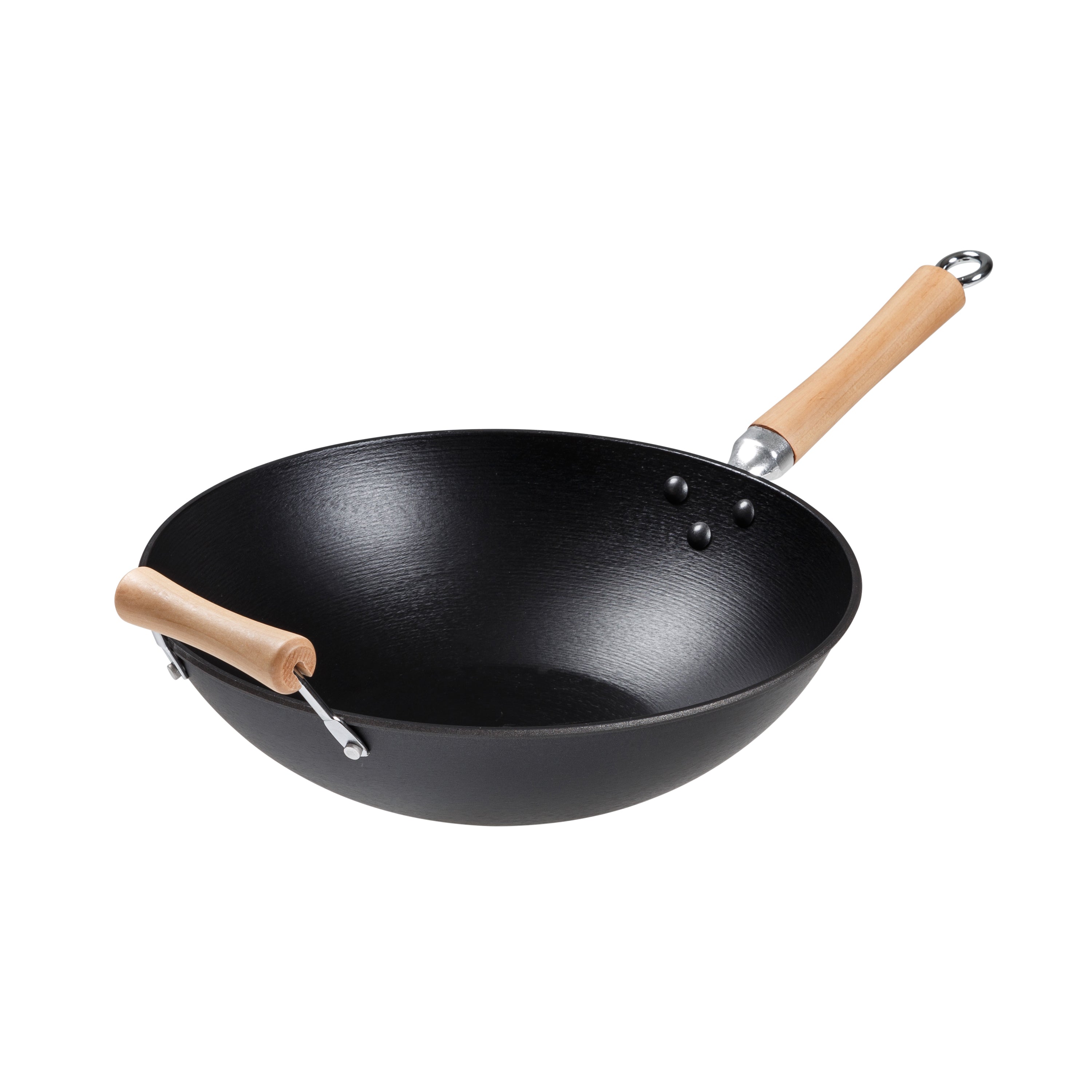 Professional Series 14-Inch Preseasoned Cast Iron Flat Bottom Wok