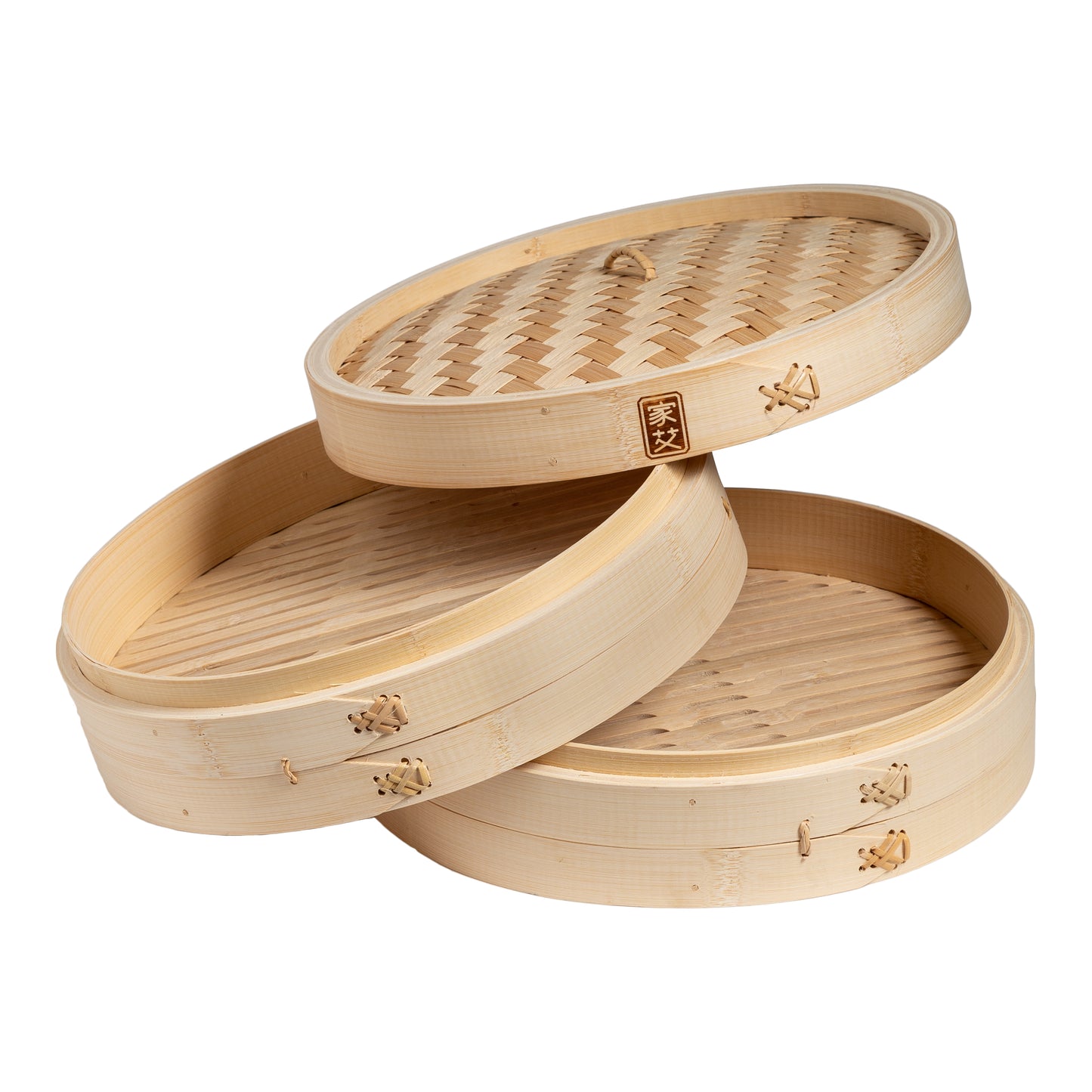 2-Tier Bamboo Steamer Baskets, 12-Inch